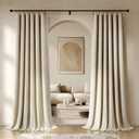 Beauoop Beige Velvet Curtains 90 Inches Long 2 Panels for Bedroom Living Room Soft Luxury Room Darkening Thermal Insulated Soundproof Rod Pocket Window Treatments Drapes, 52X90 Set of 2