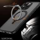 IMCHEN for iPhone 16 Pro Max Case - Heavy-Duty Protection, Enhanced 360 Swivel Ring Stand, Black