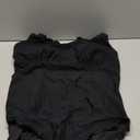 Charmo Women's Scalloped Ribbed One Piece Swimsuits Retro Square Neck Modest Bathing Suits (X-Large, Black)