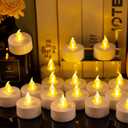 LED Tea Lights Candles- 24PACK Warm Yellow Flameless Candles Realistic and Bright Flickering Long Lasting 200Hours for Holiday Celebration,Party,Home Decoration,Battery Operated