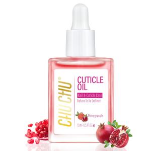 7 x CHUCHU Vegan Cuticle Oil for Nail: Pomegranate Scent Natural Vitamin B & E Nail Oil - Hydrates Moisturizes Repairs for Nails Damage Dry Cuticle 0.51 Fl Oz