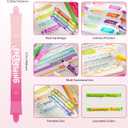 4 x Pastel Highlighters and Highlighter Set for School - 8 Assorted Colors, Dual Tip 4-Pack with No-Bleed Quick Dry Ink, Chisel & Bullet Tips (Dopamine)