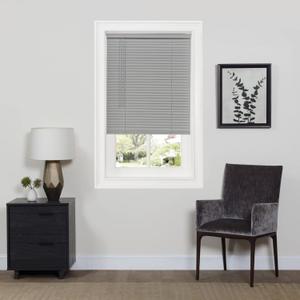 Cordless Room Darkening Mini Blind - 32 Inch Width, 64 Inch Length, 1" Slat Size - Gray - Cordless GII Deluxe Sundown Horizontal Windows Blinds for Interior by Achim Home Decor