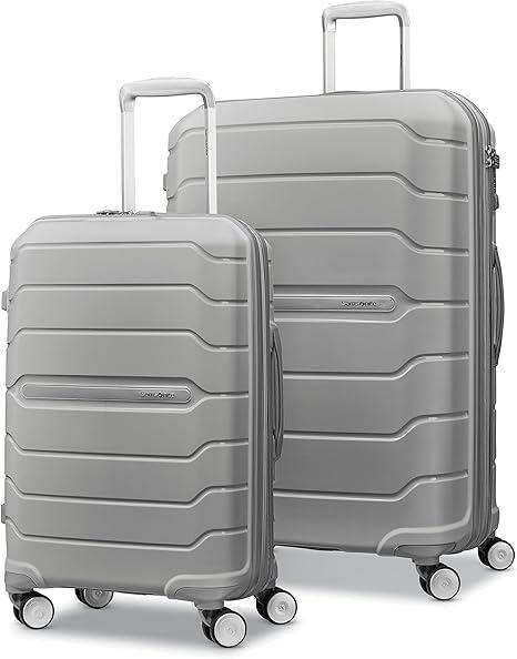 Samsonite Freeform Hardside Expandable with Double Spinner Wheels, 2-Piece Set (21/28), Light Grey (Carry-On,Large)