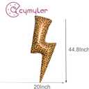 3 x 6Pcs Leopard Cheetah Lightling Bolt Balloons/Cheetah Balloons for Bettye Party Decor/Bachelorette Party/Bridal Shower/Birthday/Booop Party Decoration, 3 inches x 20 inches x 44 inches