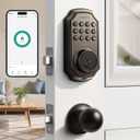 Keyless Entry Door Lock with 2 Door Knobs - App Control & Keypad Deadbolt Smart Locking, 100 User Codes, Anti-Peep Password, Auto Lock & One-Time Codes, Easy Install for Front Door Security (Bronze)