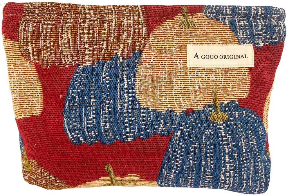 Forest Cosmetic Bag Mushroom Makeup Bag Vintage Garden Travel Toiletry Organizer with Zipper for Women Girls (Pumpkin)