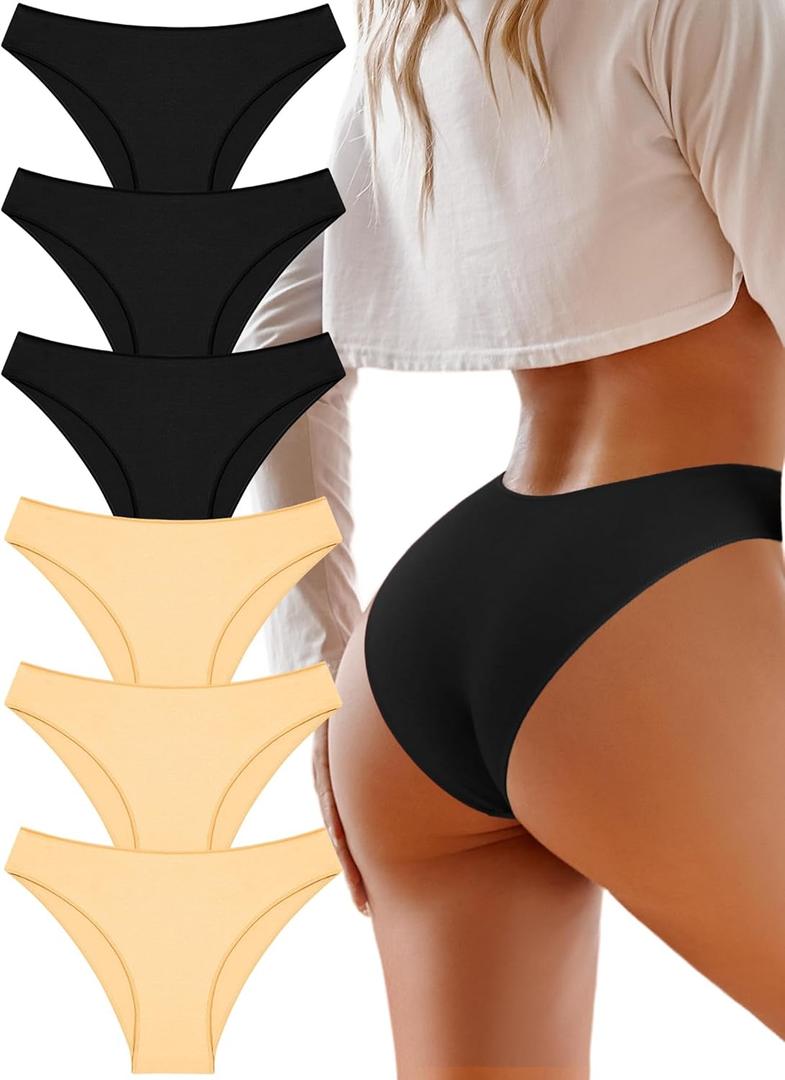 UNDER THE SEA Cotton Underwear for Women 6 Pack Sexy Bikini High Cut Breathbale Cheeky Panties Underwear Womens Lingerie