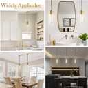 Gold Pendant Light Fixtures, 3 Pack Modern Pendant Lighting with Clear Striped Glass Shade, Hanging Pendant Lights Kitchen Island, Farmhouse Pendant Lighting for Dining Room Bedroom Bathroom