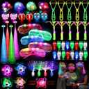 4 x 73PCS Glow in the Dark Party Supplies for Kids Adults, Light Up Party Favors with Glow Glasses, Spinner Bracelets, Slingshot, Bulk Glow Party Favors for Kids Halloween, Neon Party Supplies Accessories