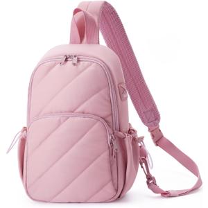 Wandering Nature Sling Bag for Women Lightweight Quilted Crossbody Bag Fits for 11" Tablet with Breathable Back Panel Anti Theft Pocket Padded Strap USB Charge Port, Ideal for Travel, Daily Use