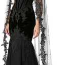 Wedding Veil Lace 1 Tier Cathedral Length Fingertip Length Bride Veil with Metal Comb