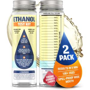 2-Pack Ethanol Test Kit - Spill-Free Wide Mouth E85 Tester with Bold Markings, Compact Design for Hundreds of Tests, Accurate Results in 5 Minutes