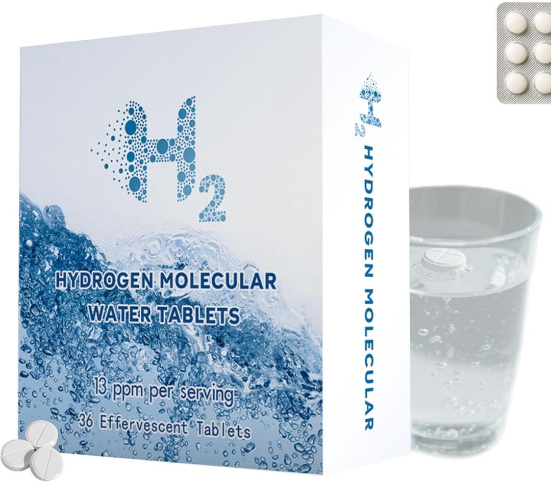 Hydrogen Water Tablets, 13ppm Molecular Hydrogen Tablet for Drinking Waterwith Magnesium, H2 Supplement Supports Energy, Fast-Dissolving, Non-GMO & Gluten Free, 36 Counts