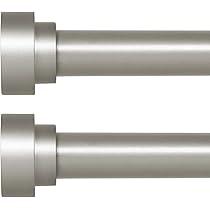 Silver Curtain Rods for Windows,1 Inch Diameter Heavy Duty Curtain Rods,Adjustable Curtain Rod,Telescoping Drapery Rods,Window Curtains Rod 86'', Antique Silver