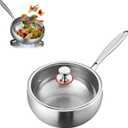 Titanium Hammered Pan with Lid, Thickened Multi-Layer Stock Pot, Titanium Wok Pan, Scratch-Resistant Non Stick Titanium Frying Pans, Even Heating for Cooking,9.44in/lid