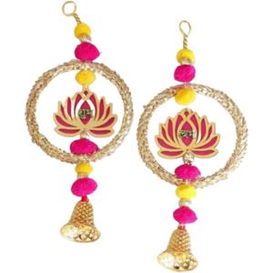 India Gift Hub Lotus Hangings for Decoration Floral Wall Hangings for Temple, Diwali Decor Hanging, Diwali Gift Decor, Wedding and All Festival Decor. (5)