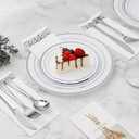 700 PCS Disposable Silver Plates and Silverware Set for 100 Guests