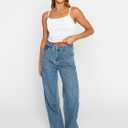 Trendy Queen Womens Adjustable Camisole Sleeveless Square Neck Spaghetti Strap Tank Tops Basic Shirt (White, XS)