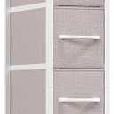 Somdot Narrow Dresser with 4 Drawers, Slim Storage Organizer Chest of Drawers with Removable Fabric Drawers for Small Spaces Bathroom Closet Bedroom Laundry, Ash Grey (18.9"D x 7.9"W x 29.5"H (4 Drawers))