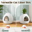 Egg-Shaped Hidden Plant Litter Box, Cat Litter Box Enclosure with Replaceable Plant Tray Top, Waterproof Cat Litter Cabinet Furniture, Odor Concealed Cat Box for Living Room Bedroom Corner