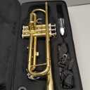Bb Trumpet for Beginners, Standard B Flat Trumpet with 7C Mouthpiece, Hard Case, Gloves & Cleaning Cloth, Student Brass Instrument (Golden)