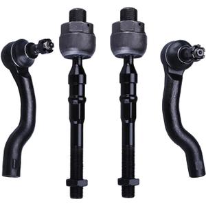 4pc Front Inner and Outer Tie Rod Ends for Nissan Frontier 2005-2019, for Nissan Pathfinder 2005-2012, Steering Tie Rod End Kit for Nissan Xterra 2005-2015, ES800048 ES800108 EV800106 Tie Rod Ends