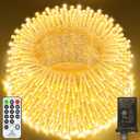 JXLEDAYY 403FT 1000 LED String Lights Outdoor Fairy Lights Plug in Christmas Lights with Remote Timer 8 Modes for Outside House Garden Party Wedding Decorations-Warm White