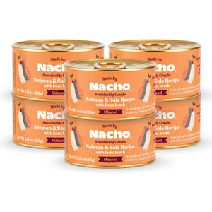 Made by Nacho Sustainably Caught Salmon & Sole Recipe with Bone Broth Minced Wet Cat Food, 3-oz can, Case of 6