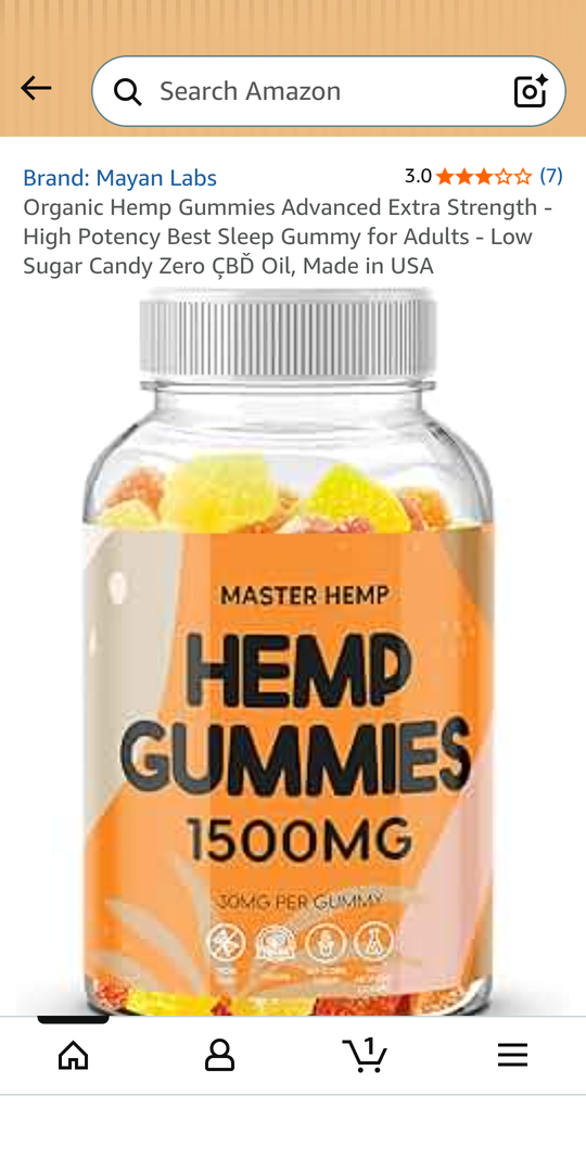 Organic Hemp Gummies Advanced Extra Strength - High Potency Best Sleep Gummy for Adults - Low Sugar Candy Zero ÇBĎ Oil, Made in USA