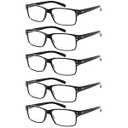 NORPERWIS Reading Glasses 5 Pairs Quality Readers Spring Hinge Glasses for Reading for Men and Women (5BLACK, 2.50)