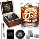Dad Whiskey Glasses 12 oz, Rock Glasses Dads Birthday Gifts Ideas, Cool Gag Gifts for Dads Who Wants Nothing, Unique New Dad Gift from Daughter, Kids on Fathers Day