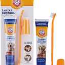 Arm & Hammer for Pets Tartar Control Dog Dental Kit, Enzymatic Toothpaste with Toothbrush and Fingerbrush, Baking Soda Formula Reduces Plaque and Tartar, Safe for Puppies, Beef Flavor, 3-Piece (2.5 Ounce (Pack of 1))