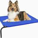 PHYEX Elevated Dog Bed for Medium Dogs, Dog Cot Bed with Sturdy Steel Frame for Indoor & Outdoor Use, Non Slip, Easy to Clean, 43.5 Inches, Blue
