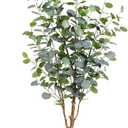 Simulation Tree Elegant Simulated Eucalyptus Tree, 120 cm Artificial Green Plant Potted Plants, Both Indoor and Outdoor, Artificial Bonsai Tree, Bianco