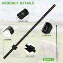10Pack Fence Posts 4Ft in Bulk, Metal Fence Stakes Black Fencing Pole Heavy Duty T Post for Garden Wire Fencing, Black