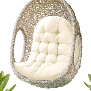 Egg Chair Cushion for Outdoor Patio Swing Hammock Furniture, Waterproof | Button tuft, straps, thick, large, waterproof cover, pp cotton inner, indoor & outdoor swing cushion for porch yard, 48x32x7, 32x48in