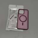 SUPFINE Magnetic for iPhone 15 Pro Case (Compatible with MagSafe) (Military Grade Drop Protection) Translucent Matte Shockproof Phone Case, Wine Red