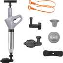 Toilet Plunger, Drain Clog Remover, High-Pressure Air Drain Blaster with Real-Time Barometer Powerful Drain Snake Sink Heavy Duty Plunger Plumbing Tools, Plungers for Sink, Bathroom, Kitchen Clogged