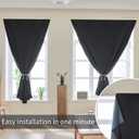 AJAZZ Self Adhesive Curtains 100% Blackout Shades Window Cover Sticky Curtain Portable Easy Open Blackout Curtains for Bedroom Living Room No Drilling (Black, 47" W x 96" L) 1 Panel