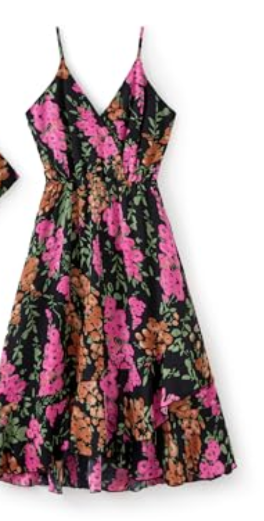 Women Tropical Floral Spaghetti Strap Midi Dress Boho Beach Vacation Summer Sundresses Pink Orange Flower Women L