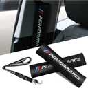 Car M 3 Color Performance Letters seat Belt Cover Carbon Fiber Texture Car seat Belt Shoulder Pad Cover Soft and Comfortable Suitable for Any Car Model