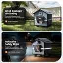 Heated Cat House for Outside for Winter - Elevated Weatherproof Feral Cat Shelter with Aluminum Insulation & 30W Heating Pad, Waterproof Outdoor Pet House for Single Small Cat Up to 12lbs, Barn Porch