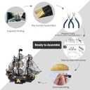 Piececool 3D Metal Puzzles for Adults, Black Pearl Pirate Ship Model Kits with DIY Tools, Watercraft Metal Model Building Kit for Birthday Christmas Gifts