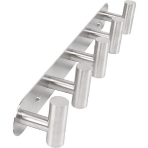 Coat Hook Rack, Wall Mounted Coat Rack with 5 Hooks, Heavy Duty Towel Hook Rack Wall Hooks for Hanging Coat Jacket, Stainless Steel Coat Hanger for Bathroom Entryway Mudroom(Brushed Nickel)