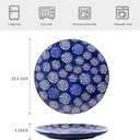 Selamica Ceramic Dinner Plates set of 4, 10.5 Inch Ceramic Plates for Kitchen, Large Serving Plates for Pasta Salad Steak, Microwave Dishwasher Safe, Blue