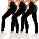 SINOPHANT 3 Pack Leggings for Women - High Waisted Tummy Control Buttery Soft Yoga Pants for Workout Athletic, XXL