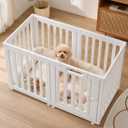 VNE Dog Playpen Indoor Portable Puppy Playpen with Door Easy Setup 6 Panels