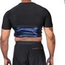 REMEBSWEAT Sauna Sweat Suits Shirt for Men Sweat Suit Compression T-Shirt Workout Sports Shapewear Gym Exercise Jacket, Large 