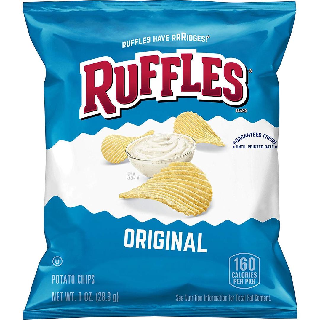 Ruffles Original Potato Chips, 1 Ounce (Pack of 40) (EXP 07/14/26)